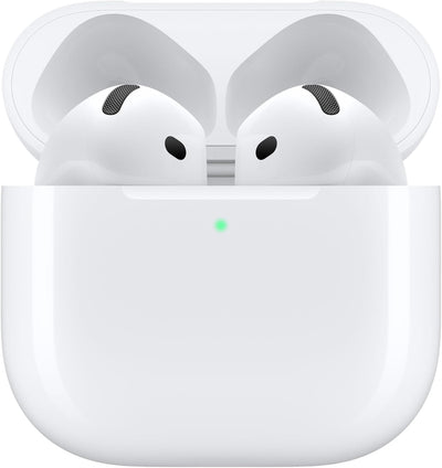 Apple AirPods 4 Écouteurs sans Fil, Casques et écouteurs Bluetooth, Audio Spatial personnalisé, résistance à la Transpiration et l’Eau, boîtier de Charge USB-C, Puce H2, Jusqu’à 24 Heures d’autonomie