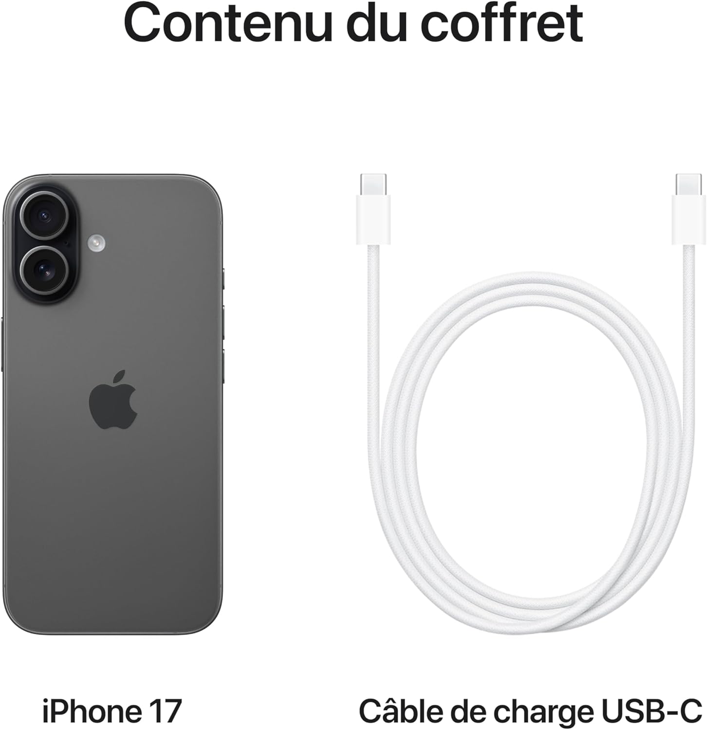 Apple iPhone 17 256 Go : Écran 6,3 Pouces, Puce A19, Caméra Avant Center Stage, Meilleure résistance aux Rayures, Autonomie d’Une journée ; Noir